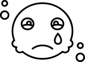 Sad Outline Style Icon vector