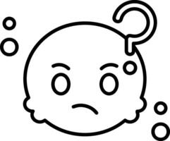 Confused Line Style Icon vector