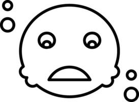 Disappointed Outline Style Icon vector