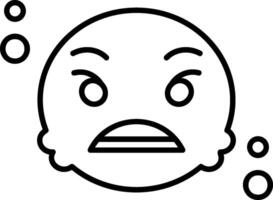 Furious Outline Style Icon vector