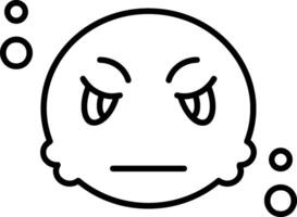 Angry Outline Style Icon vector