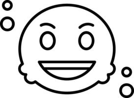 Grinning Outline Style Icon vector