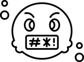 Swearing Outline Style Icon vector