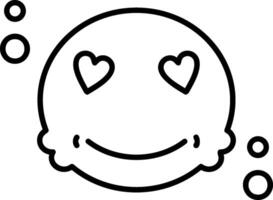 Heart Eyes Outline Style Icon vector