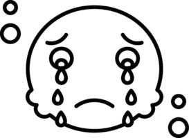 Crying Outline Icon vector