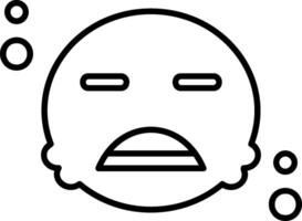 Angry Face Outline Style Icon vector