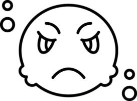 Scowl Outline Style Icon vector