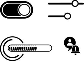 Collection of modern ui elements featuring sliders toggles and loading indicators vector