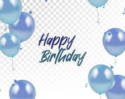Blue birthday balloons with text vector