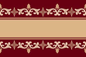 Glossy Gold Florals Thai Selective Art Frame Pattern. Exquisitely Expensive Rich Border with Elegance Luxury Ornament. Royal Silk Weaves handicraft Style for Pillow Greeting Text Invitation Embroidery vector