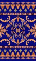 Grandiose Beautiful Luxury Motif Medieval Rococo Baroque Ornament Blooming Seamless Border Pattern. Autumn Night Inspired Delicate Detailed Style for Textiles Wallpaper Fashion Interior Ceramics Tiles vector