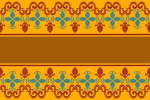 Ancient Greek Frame Italian Fresco Inspired with Luxury Ornament Florals Border with Brown Red Blue on Yellow Background. CIVILIZATION Art Pattern Bohemian Baroque Mandala Style for Textiles Fabrics vector