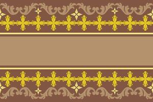 Art Nouveau Classic Elaborate Golden Silk Weaves Yellow and Brown Theme Seamless Border Pattern. Beautiful Regency Victorian Inspired Florals Vines For Paper Prints Fabrics Wrapping Invitation Cards vector