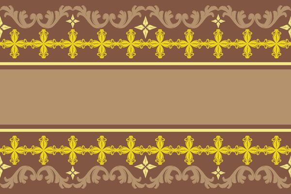 Art Nouveau Classic Elaborate Golden Silk Weaves Yellow and Brown Theme Seamless Border Pattern. Beautiful Regency Victorian Inspired Florals Vines For Paper Prints Fabrics Wrapping Invitation Cards