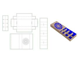 Chocolate Box Dieline Template With Mandala Pattern laser cut vector