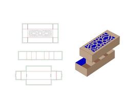 Mandala Laser Cut in Chocolate Box Dieline Template vector