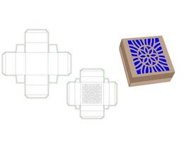 Cookie Box Dieline Template with Lasercut Pattern vector
