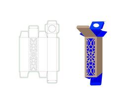 Cosmetic Tube Box Template and Mandala Pattern Laser Cut vector