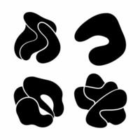 Abstract organic shapes in black and white with fluid lines and smooth curves vector