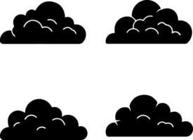 Stylized black cloud silhouettes against a white background vector
