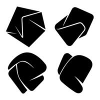 Abstract black origami shapes on a white background representing folded paper vector
