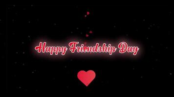 Happy Friendship Day Text Animation with Heart Particles video