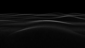 Minimalist black and white background - flying over a gently undulating digital terrain or landscape. video