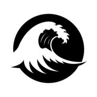 Japanese Wave Pattern Silhouette vector