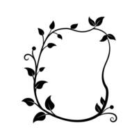 Floral Vine Border Black Silhouette Style vector