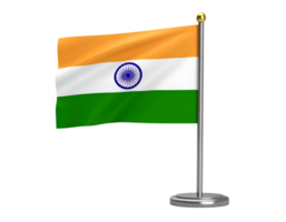 A compact national flag on a polished metallic stand, featuring a prominent tri-color design. png