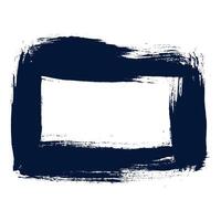 Black Frame With Hand Drawn Grunge Ink Brush Stroke. Creative abstract paintbrush line with rough edges. Stain for backdrops. Freehand doodle line perfect for highlight text vector