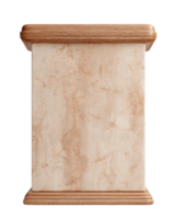 Elegant Wooden Pedestal with Smooth Surface and Polished Finish png