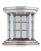 Elegant Round Display Stand with Columns and Glass Panels for Showcases png
