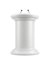 Plain White Podium with Microphones for Public Speaking Events png