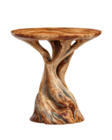 Unique Artistic Wooden Table with Sculptural Design and Texture png