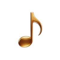 lustroso dorado musical Nota en transparente antecedentes png