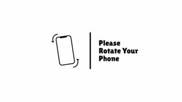 Animation of rotate your phone from vertical to landscape animation on 4k white background video
