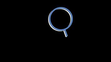 Data unavailable text, empty states message in magnifying glass. 4k animation looping on black screen video