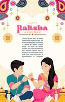Happy Raksha Bandhan vertical background for poster vector