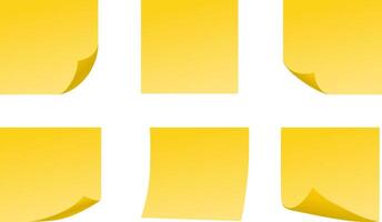 Collection of yellow sticky notes vector