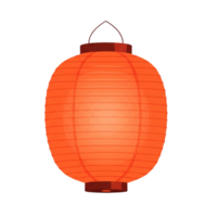 Traditional Orange Asian Lantern With Hanging Cord And Geometric Accents Isolated On Transparent Background png