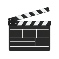 Black And White Clapperboard With Open Clapper Film Production Tool Isolated On Transparent Background png
