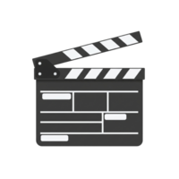 Open Black And White Clapperboard With Hinges And Slate Design Isolated On Transparent Background png