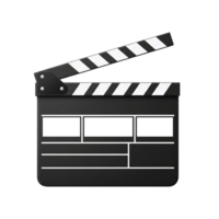 Classic Black Film Clapperboard With Open Flap Blank Slate And White Stripes Isolated On Transparent Background png