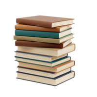 Stack Of Hardcover Books With Varied Colors And Textures Isolated On Transparent Background png