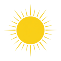 Simple Yellow Sun Icon With Radiating Rays Isolated On Transparent Background png