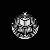 a black and white logo for a book store vector