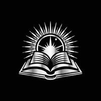 an open book with rays coming out of it vector