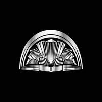 an open book with a sunburst design on it vector