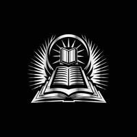 an open book with rays of light coming out of it. book vector